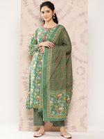 Thumbnail for Kalini Women Floral Printed Regular Pure Cotton Kurta with Palazzos & With Dupatta - Distacart