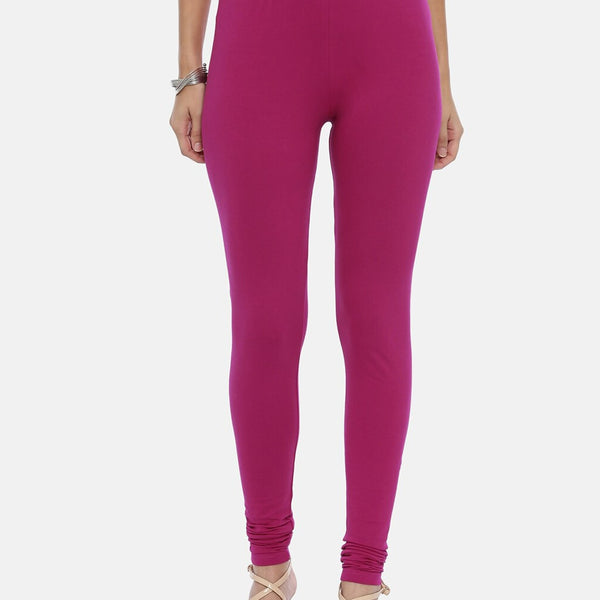 Souchii Purple Solid Slim-Fit Churidar-Length Leggings - Distacart