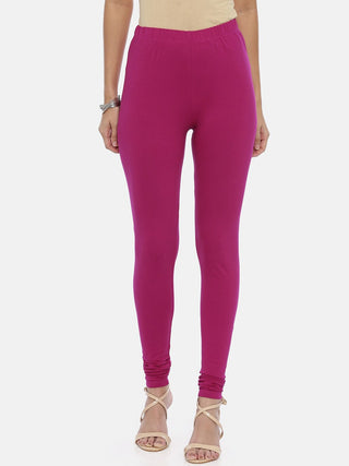 Souchii Purple Solid Slim-Fit Churidar-Length Leggings - Distacart