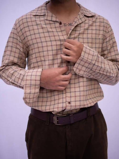 Diva Globe Men Checkard Lapel Collar Shirt - Distacart