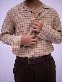 Thumbnail for Diva Globe Men Checkard Lapel Collar Shirt - Distacart