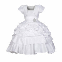 Thumbnail for Asmaani Baby Girl's White Colour Satin A-Line Maxi Full Length Dress (AS-DRESS_22120) - Distacart