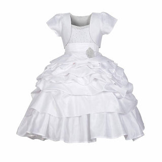 Asmaani Baby Girl's White Colour Satin A-Line Maxi Full Length Dress (AS-DRESS_22120) - Distacart