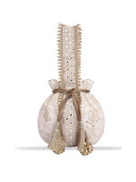 Thumbnail for Masq Off White & Gold-Toned Embellished Embroidered Potli Clutch - Distacart