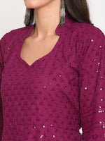 Thumbnail for Kalini Women Ethnic Motifs Embroidered Cotton Anarkali Kurta - Distacart