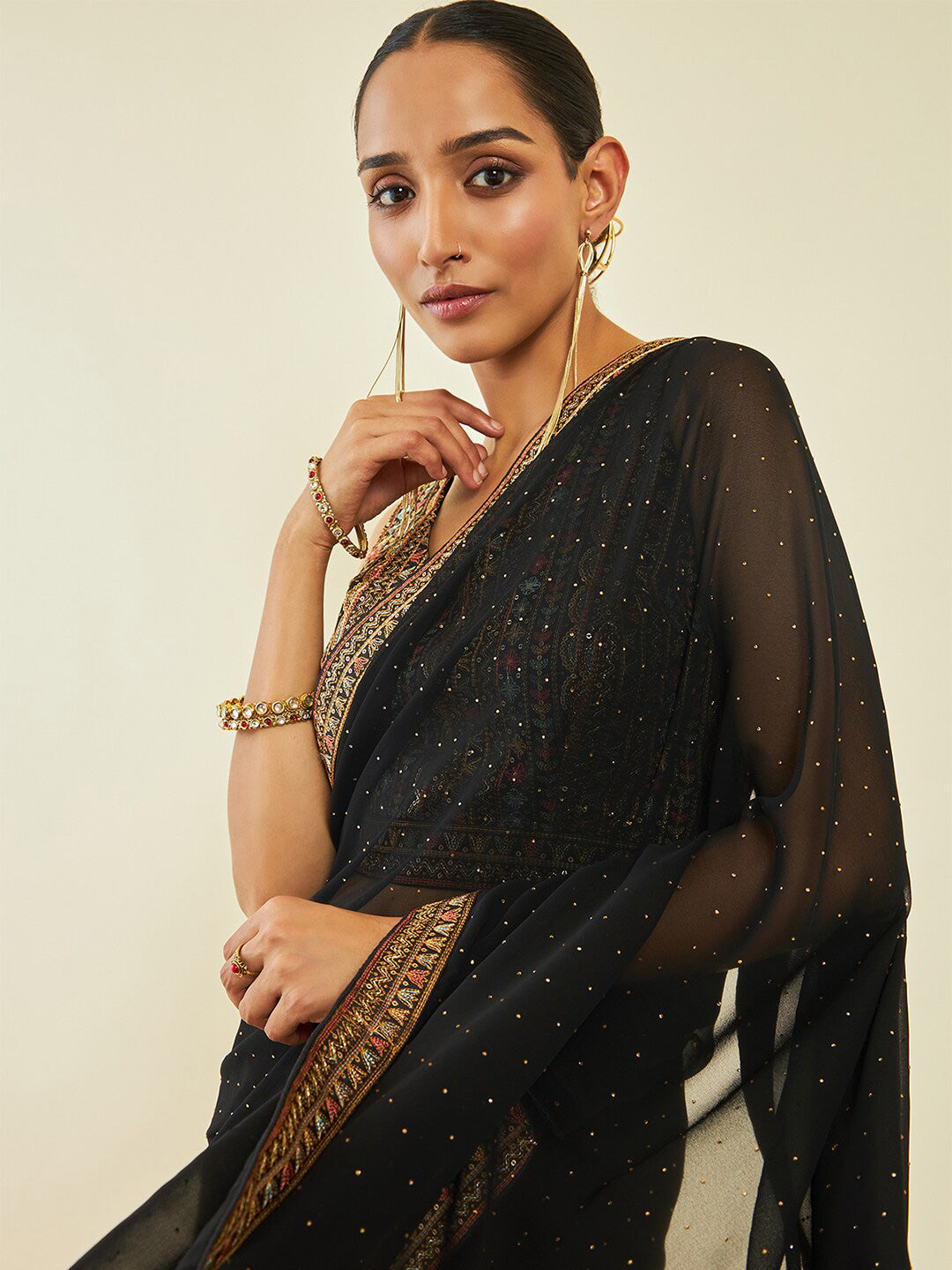 Soch Embellished Beads and Stones Saree - Distacart