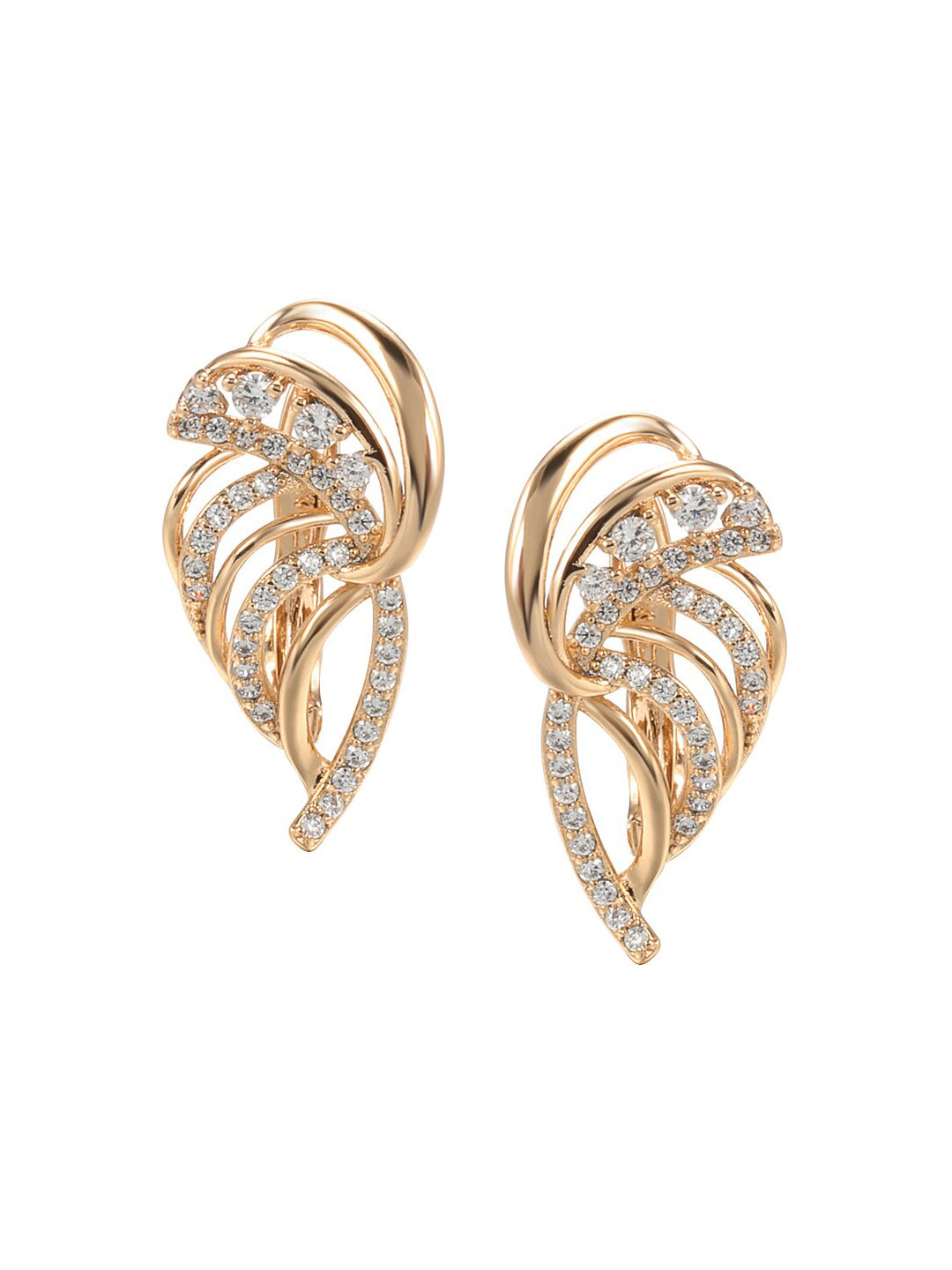 Shining Diva 18k Rose Gold Plated Zircon Earrings - Distacart