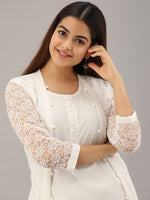 Thumbnail for Kalini Women White Kurta with Trousers & With Dupatta - Distacart