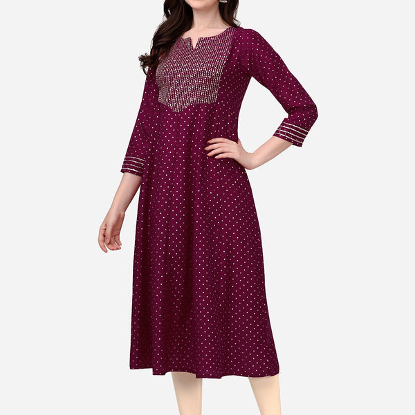 HERE&NOW Polka Dots Printed Anarkali Kurta - Distacart
