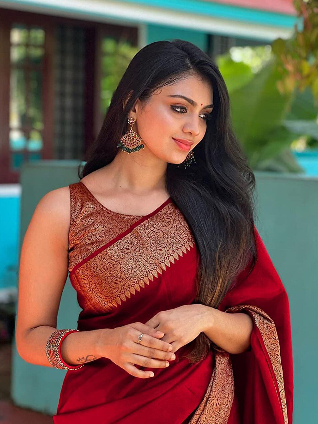Kalini Ethnic Motif Woven Design Zari Banarasi Saree - Distacart