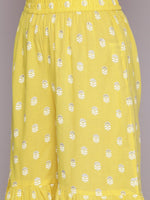 Thumbnail for HERE&NOW Ethnic Motifs Printed Gotta Patti Pure Cotton Kurta with Sharara & Dupatta - Distacart