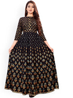 Thumbnail for Kalini Women Black & Red Ethnic Motifs Anarkali Kurta - Distacart