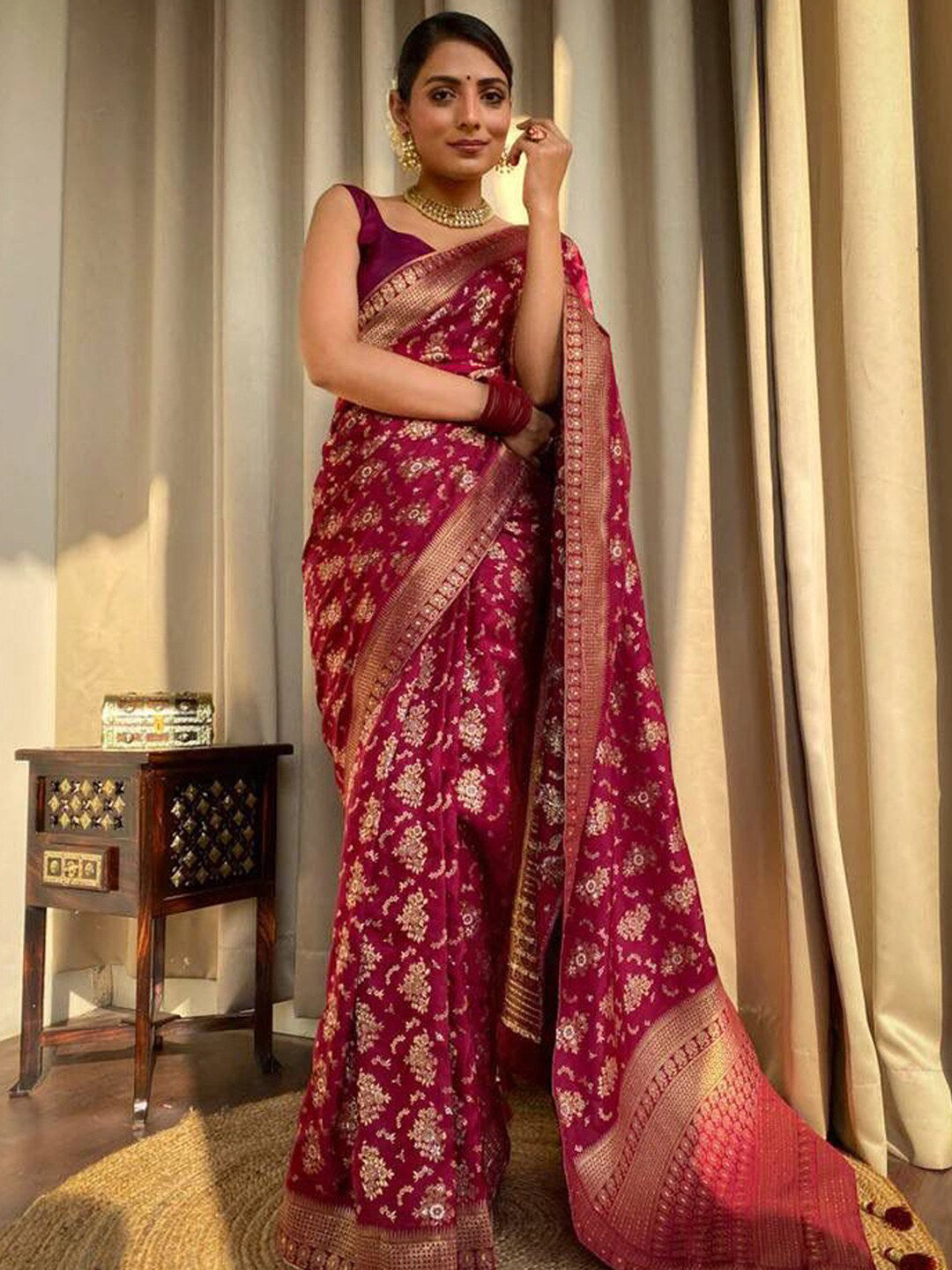 Kalini Woven Design Zari Banarasi Saree - Distacart