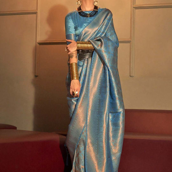 Saree Mall Woven Design Zari Silk Blend Kanjeevaram Sarees - Distacart
