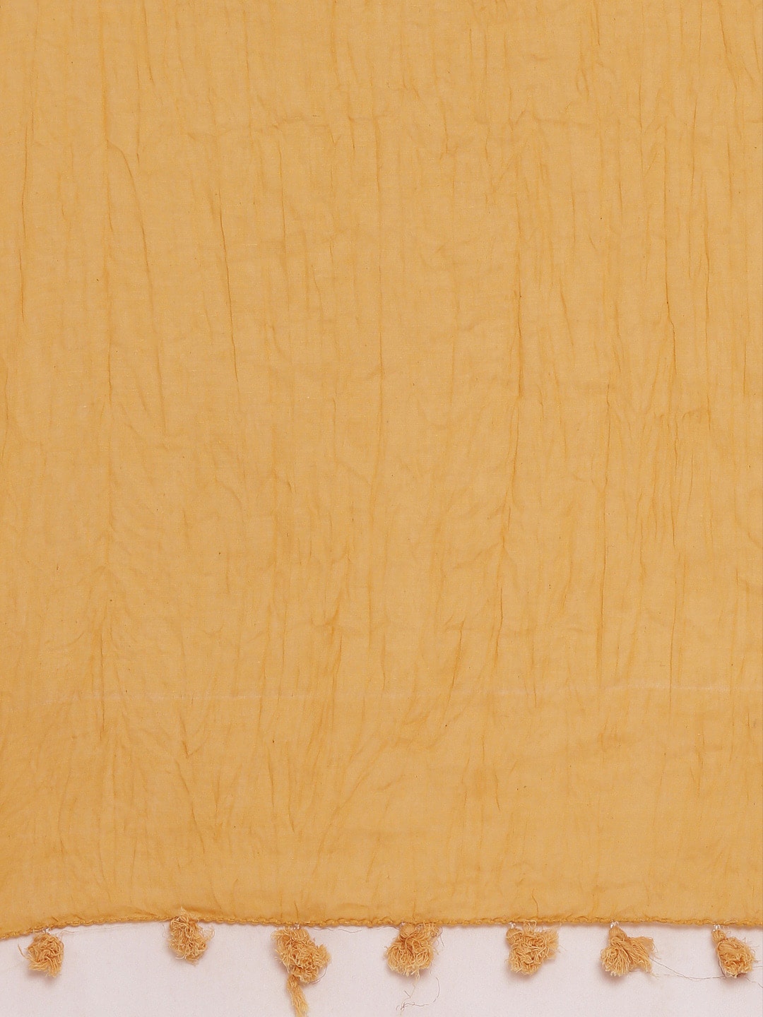 Souchii Beige Solid Cotton Dupatta with Tassels - Distacart