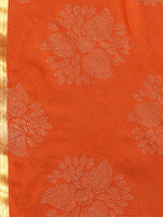 Thumbnail for Saree Mall Orange & Golden Printed Saree - Distacart