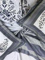 Thumbnail for BELLA CASA Off White & Blue Ethnic Motifs 350 TC Cotton King Bedsheet with 2 Pillow Covers - Distacart