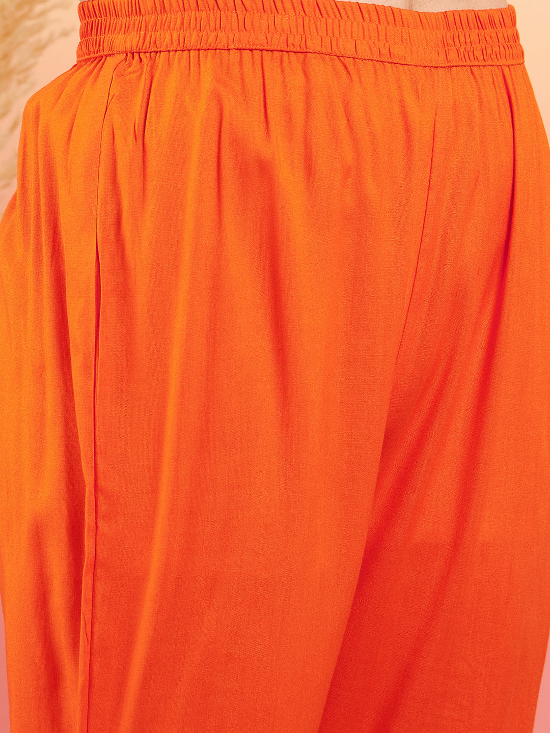 InWeave Women's Orange Sequance Patch Work Kurta Set - Distacart