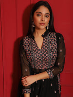 Thumbnail for Kalini Embroidered Pleated Thread Work Kurta with Sharara - Distacart