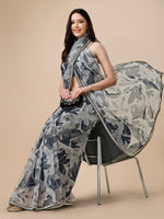 Thumbnail for Sangria Floral Digital Printed Organza Saree - Distacart