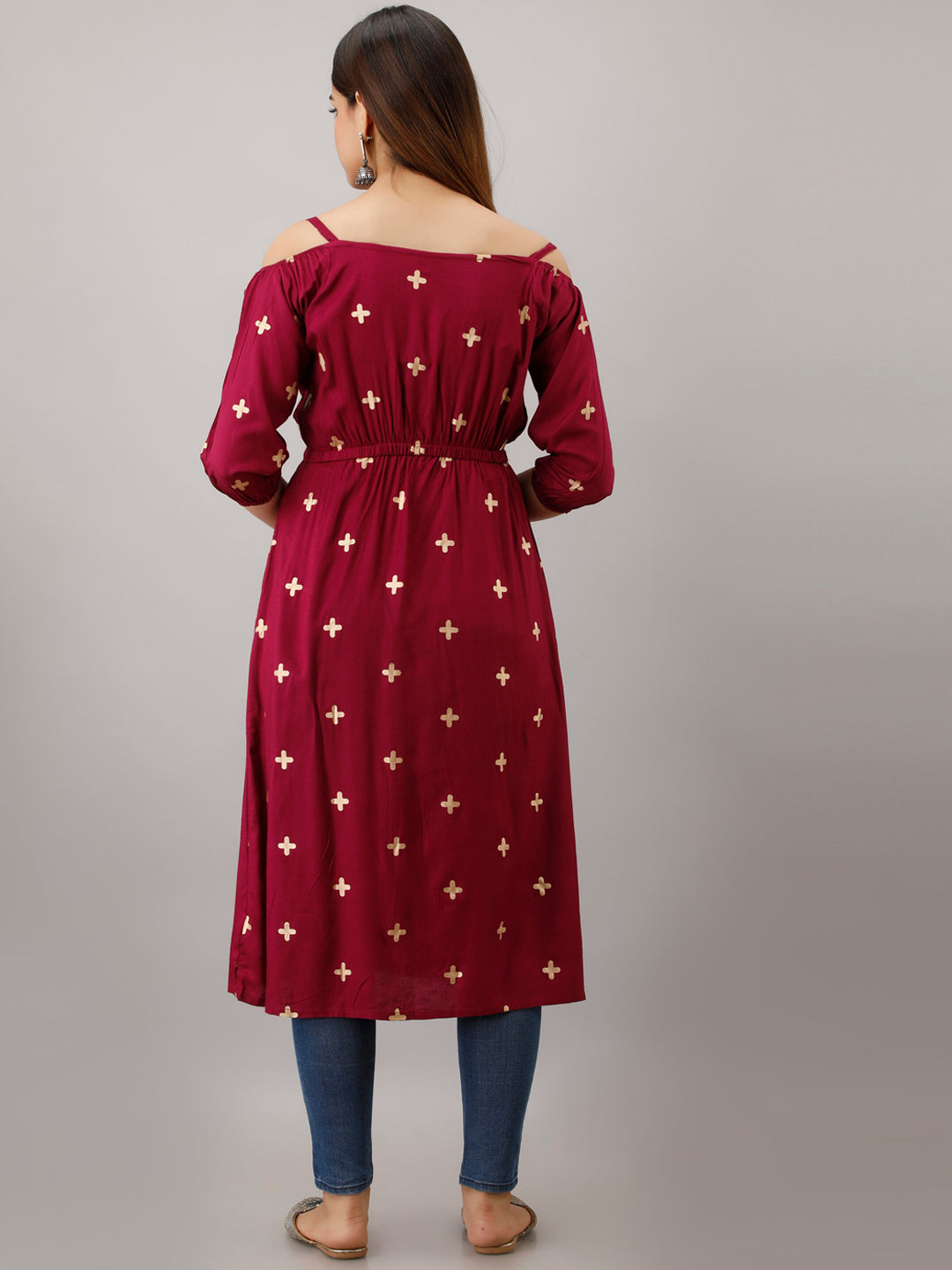 Kalini Women Magenta Ethnic Motifs Printed Kurta - Distacart