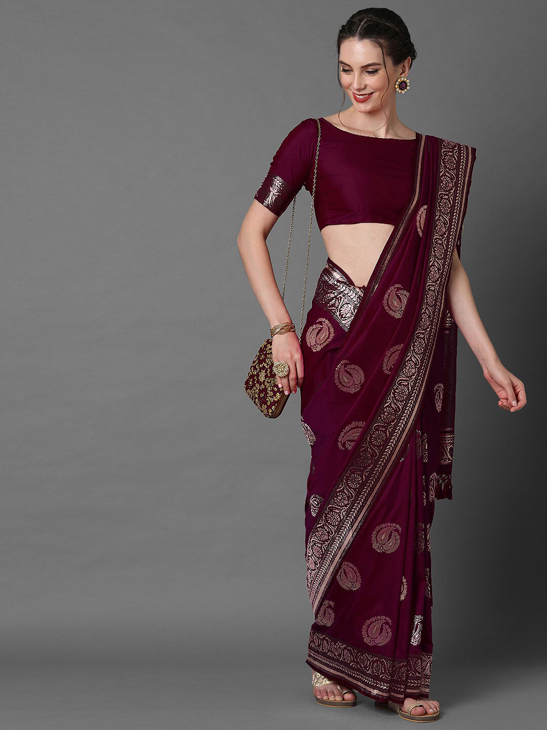 Mitera Ethnic Motifs Woven Design Zari Banarasi Saree - Distacart