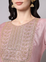 Thumbnail for Kalini Ethnic Motifs Embroidered Zari Sequined Kurta with Trousers & Dupatta - Distacart
