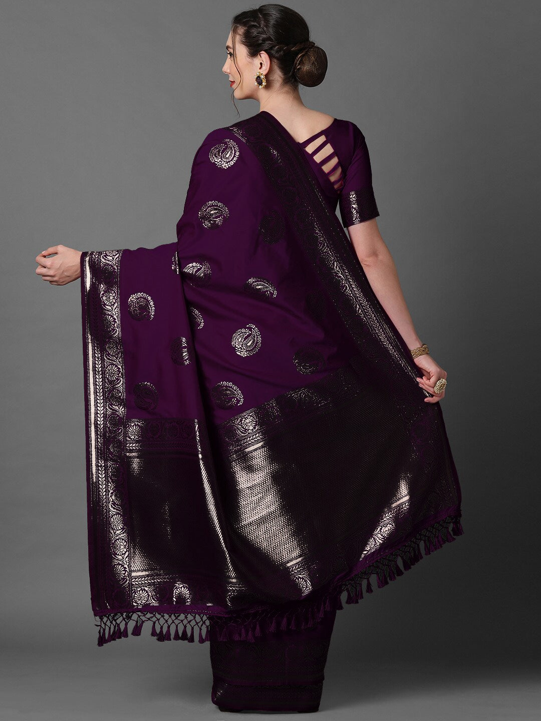 Mitera Ethnic Motifs Woven Design Zari Banarasi Saree - Distacart