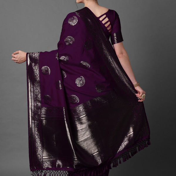 Mitera Ethnic Motifs Woven Design Zari Banarasi Saree - Distacart