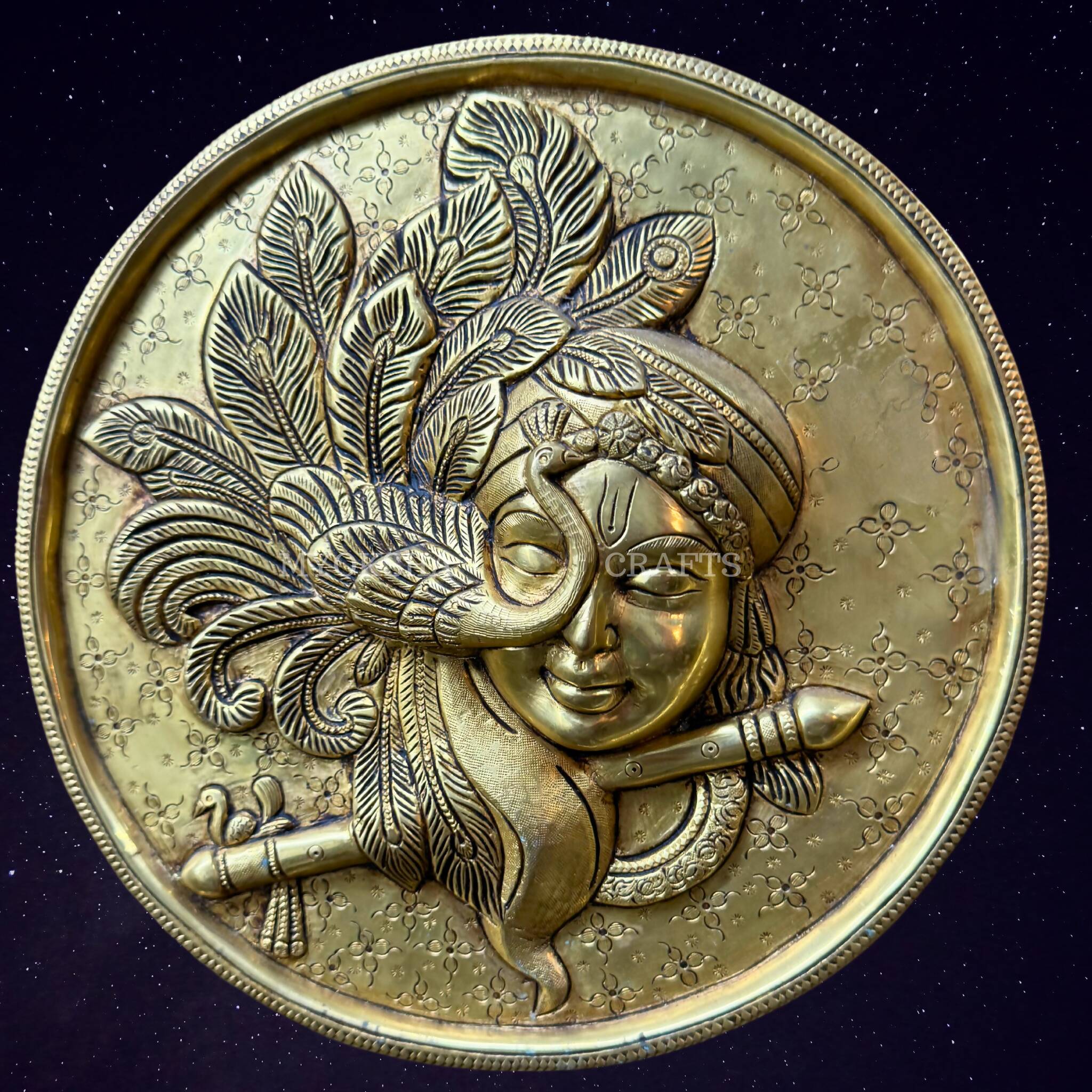 Brass Krishna Wall Art - Distacart
