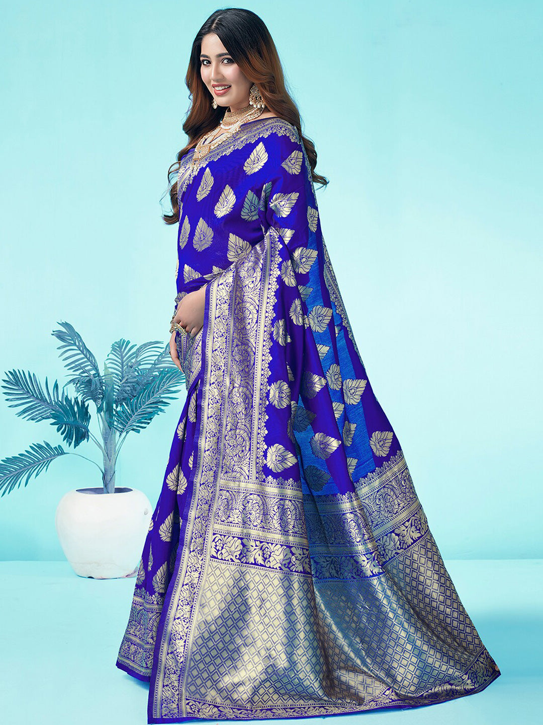 Kalini Ethnic Woven Design Zari Art Silk Banarasi Saree - Distacart