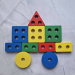 Thumbnail for Nesta Toys Shape Sorter | Stacker | Lacing Toy - Multicolor - Distacart