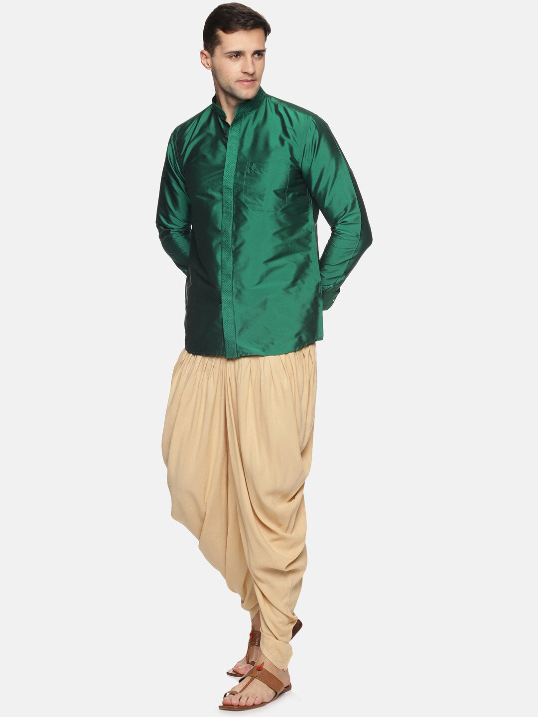 Sethukrishna Beige Solid Dhoti Pant For Men - Distacart