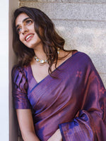 Thumbnail for Kalini Woven Design Zari Silk Blend Banarasi Saree - Distacart
