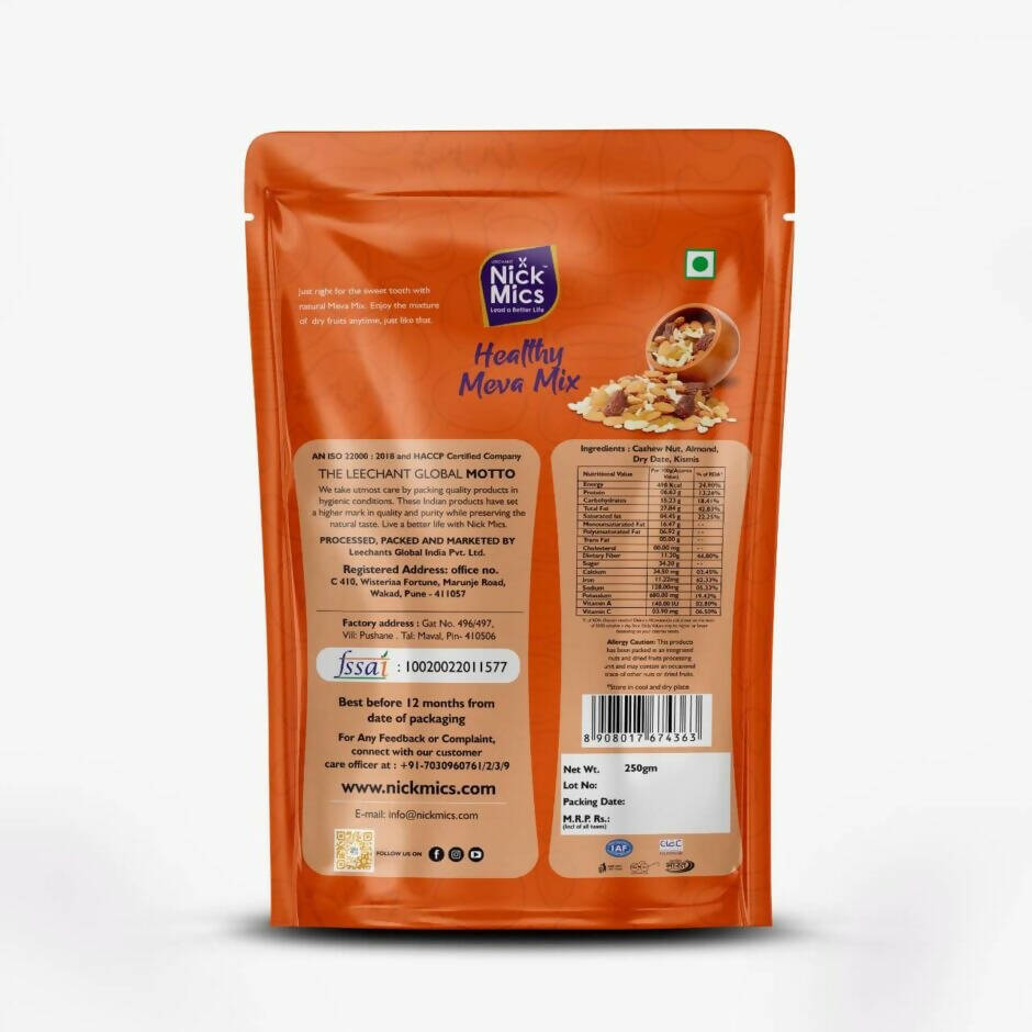 Nickmics Healthy Meva Mix (Mix Nuts) - Distacart
