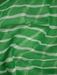 Thumbnail for Shades of Parrot Green Leheriya Print Semi Chanderi Saree By Gayathri Reddy Designer Studio - Distacart