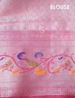 Thumbnail for Shades of Grey Colour Floral Design Banaras Semi Silk Saree By Gayathri Reddy Designer Studio - Distacart