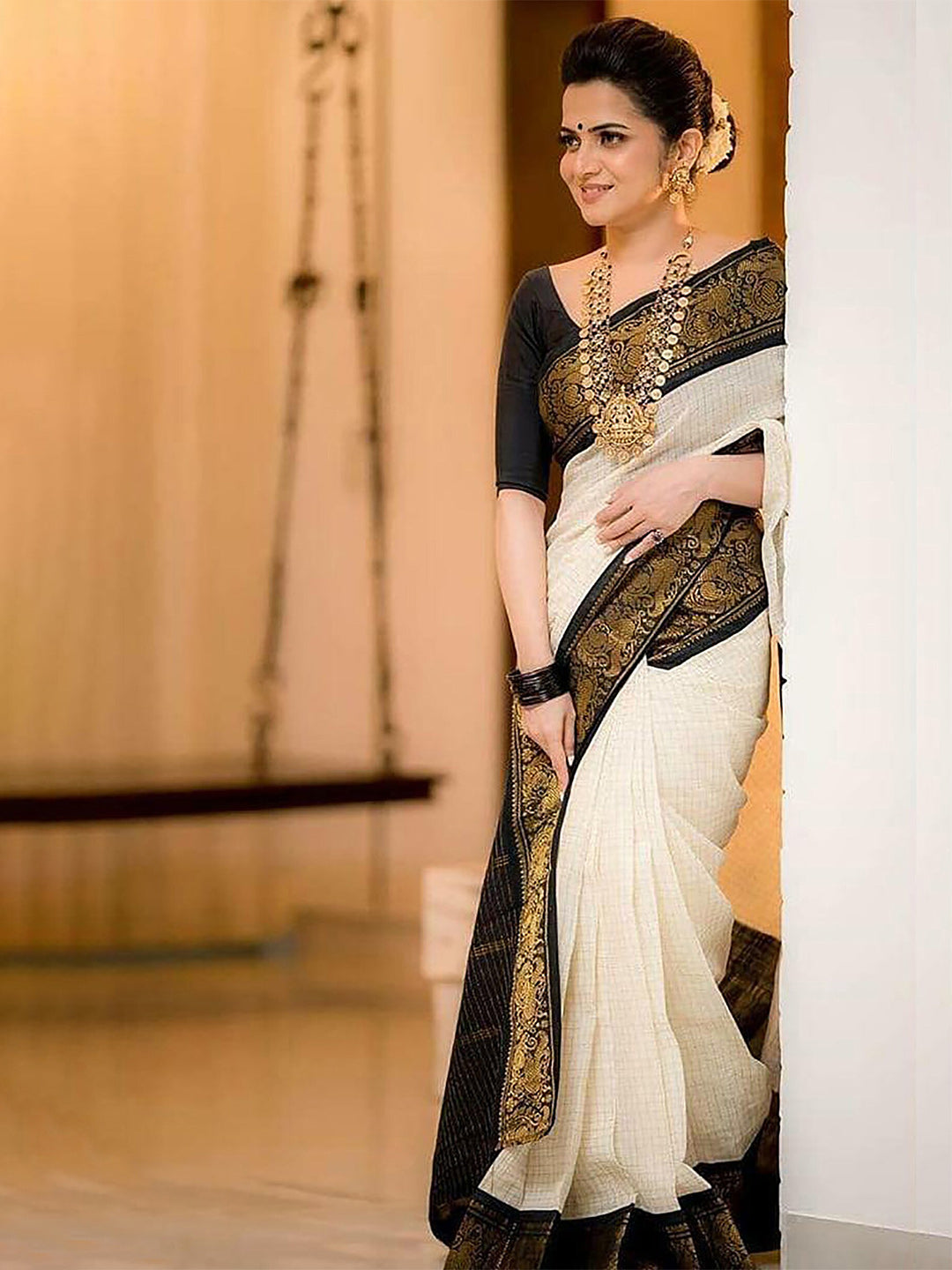 Kalini Woven Design Zari Silk Cotton Banarasi Saree - Distacart