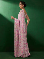 Thumbnail for Sangria Floral Embellished Satin Saree - Distacart