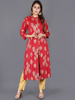 Thumbnail for Kalini Women Red Ethnic Motifs Printed Kurta - Distacart