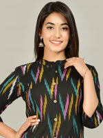 Thumbnail for Kalini Women Black Cotton A-Line Kurta - Distacart