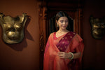 Thumbnail for Vardha Ruby Pink Golden Zari Banarasi Satin Silk Saree