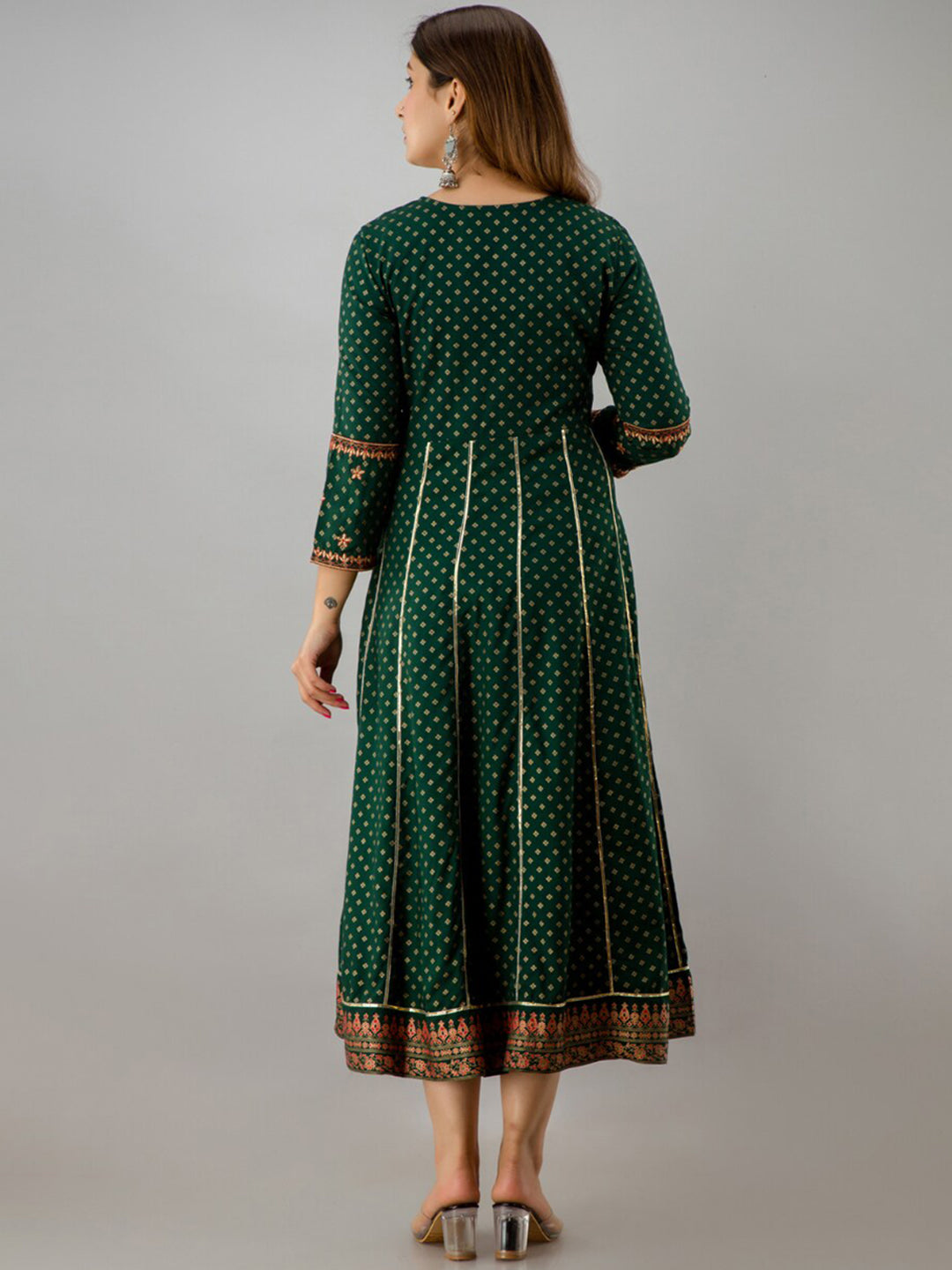 Kalini Women Green Ethnic Motifs Embroidered Anarkali Kurta - Distacart