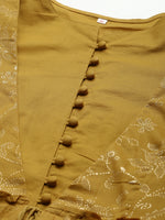 Thumbnail for Biba Women Mustard Brown & Golden Printed Layered Anarkali Kurta - Distacart