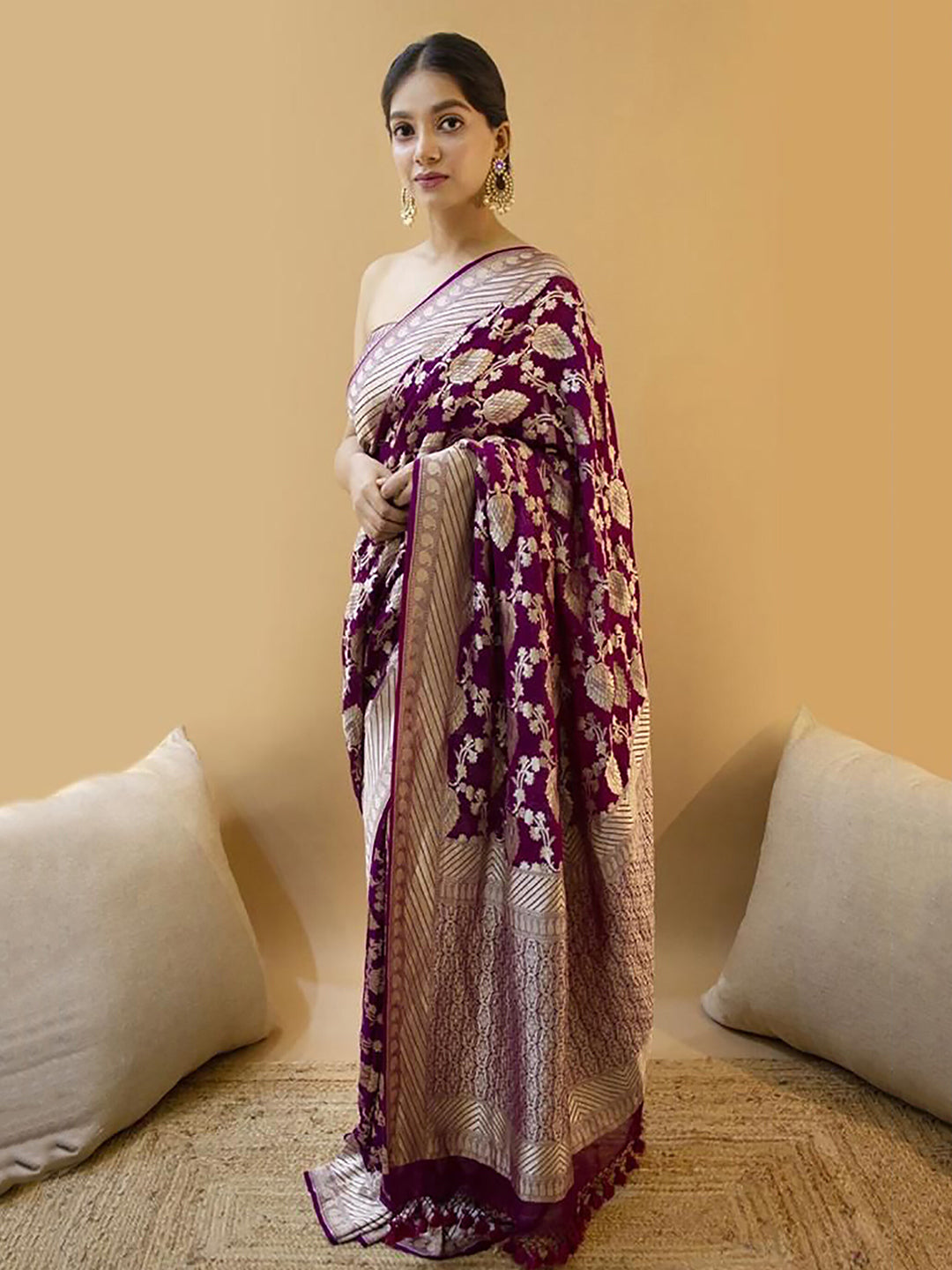 Kalini Ethnic Motifs Woven Design Banarasi Silk Kanjeevaram Saree - Distacart