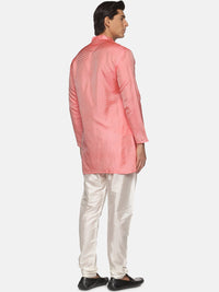 Thumbnail for Sethukrishna Men Peach-Coloured Kurta with Pyjamas - Distacart