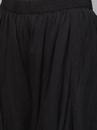 Thumbnail for Ishin Women Black & Beige Gotta Patti Floral Foil Printed High Slit Kurta Set - Distacart