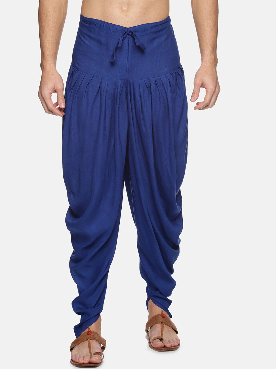 Sethukrishna Men Navy Blue Solid Dhoti Pant - Distacart