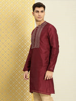 Thumbnail for House of Pataudi Men Yoke Design Long Sleeves Jashn Kurta - Distacart