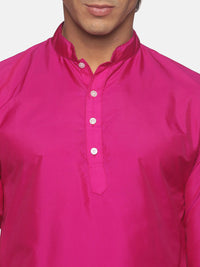 Thumbnail for Sethukrishna Men Pink Solid Kurta with Pyjamas - Distacart